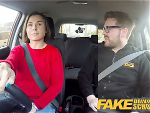 fake Driving college Jealous learner with superb boobs